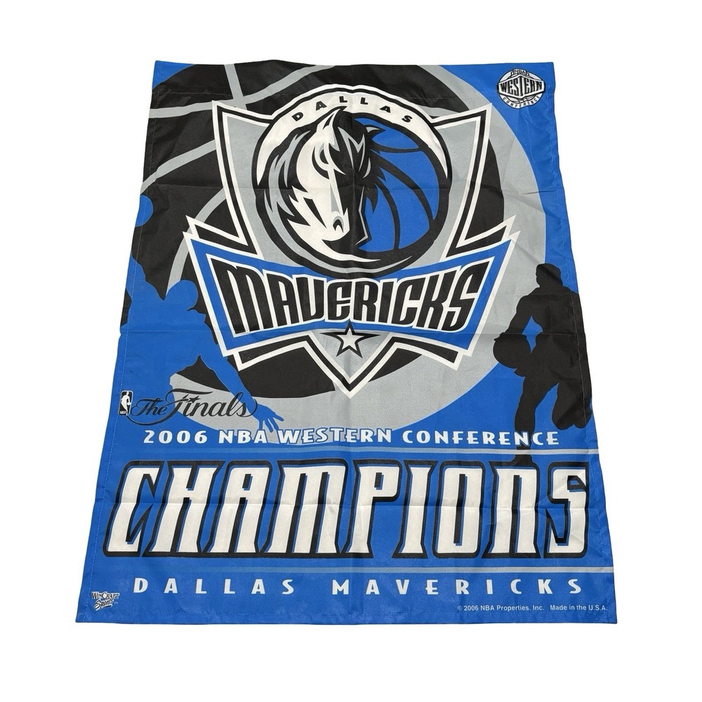 Vintage 2006 Dallas Mavericks NBA Wincraft Sport Championship Banner 27.5 x 36.5